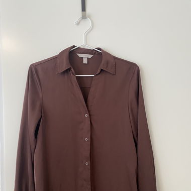 Seidige Bluse / Rot-Braun 