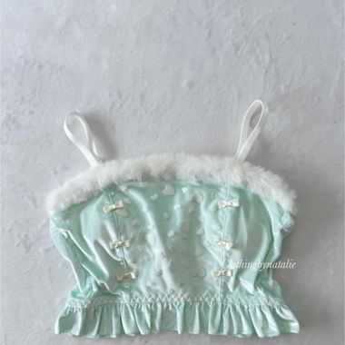 Japanese Velvet Mint Croptop (S)