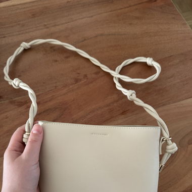 H&M Umhängetasche in hellem beige/weiss