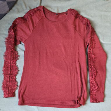 Top with Lace Sleeves