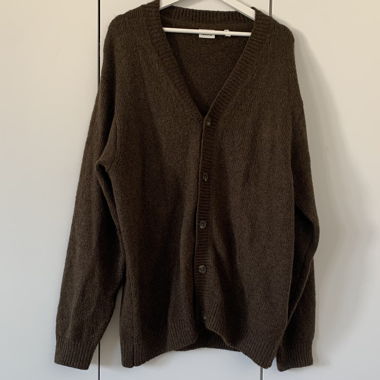 Solid Cardigan Brown