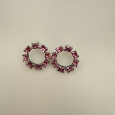 Pinke Kristall-Ohrringe