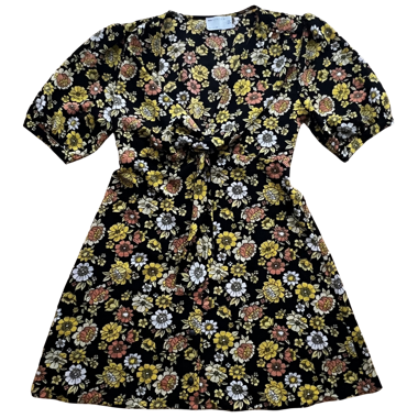 Robe mini ASOS à nouer devant, imprimé floral années 70