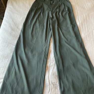 Pantalon ample vert olive