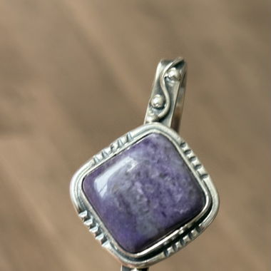 Echter Charoit-Armreif in Silber 925