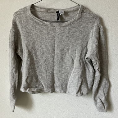 Light grey cropped knit jumper