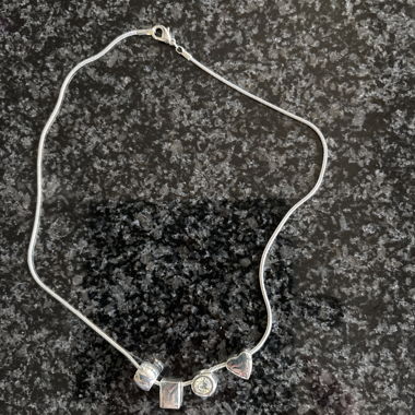 Silver Chain Necklace with Charms