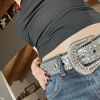 Ceinture à strass avec grosse boucle 