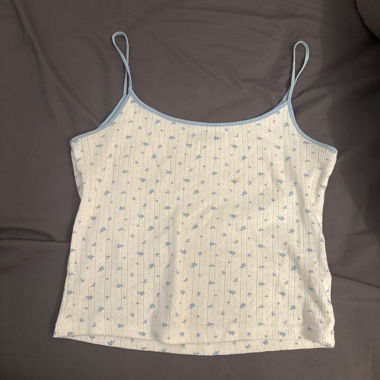 Floral spaghetti-strap tank top