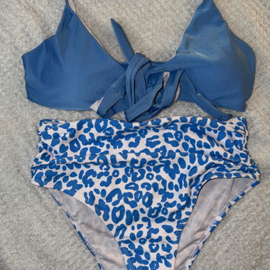 Blue Leopard Bikini Set