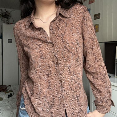 vintage braune snake bluse