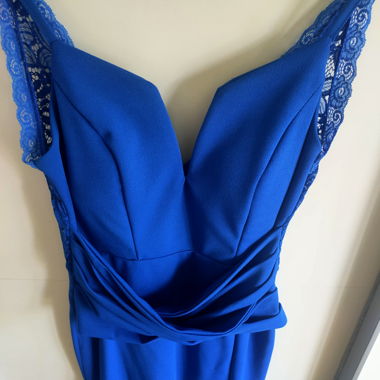 Abito da Sera Blu con Pizzo