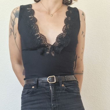 Body noir dentelles 