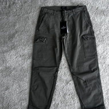 New pantalon cargo MASON'S kaki avec rivets, t. 42