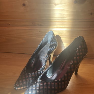 Chaussures à talons quadrillé 