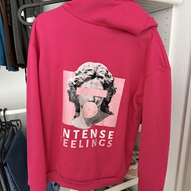 Felpa con cappuccio rosa « Intense Feelings »