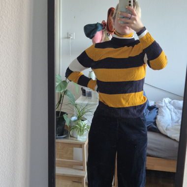 Striped turtleneck