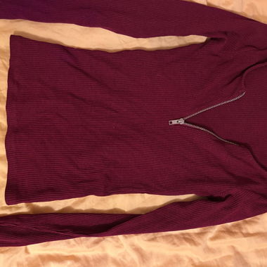 Pull côtelé à fermeture éclair Gr. XS