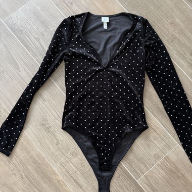 Body in velluto H&M nero S
