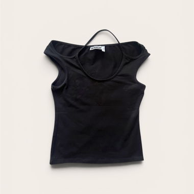 Top Nero Weekday con Cutout