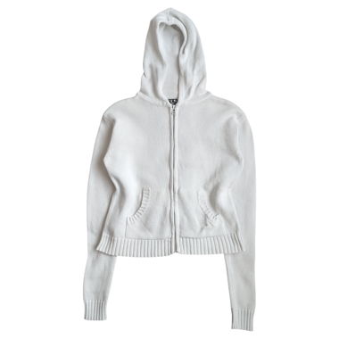 Felpa con cappuccio zip in cotone anni 2000