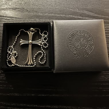 Silver Cross Necklace with Box