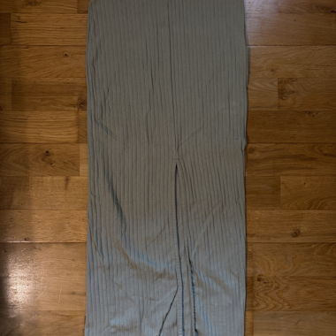 Green Ribbed Knit Skirt