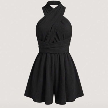 Schwarzer Neckholder Jumpsuit