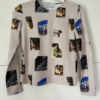 Zara Long-Sleeve T-Shirt with Print