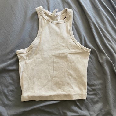 Beige Ribbed Top