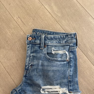 Jean court bleu