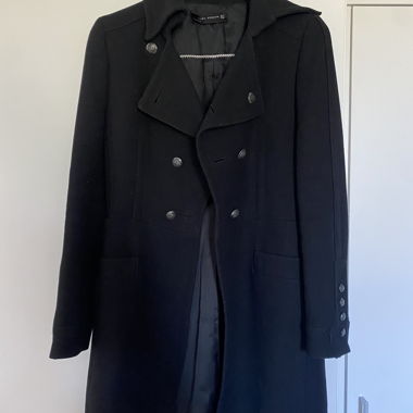 Zara Woman black double-breasted coat