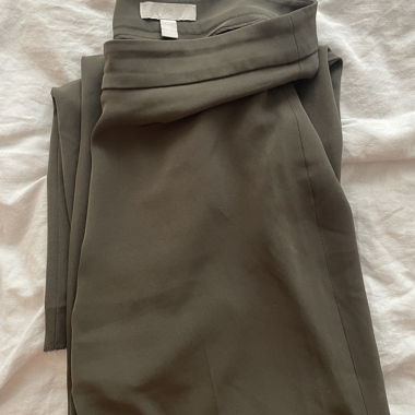 green suit trousers
