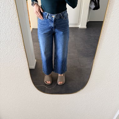 Jean large bleu taille haute