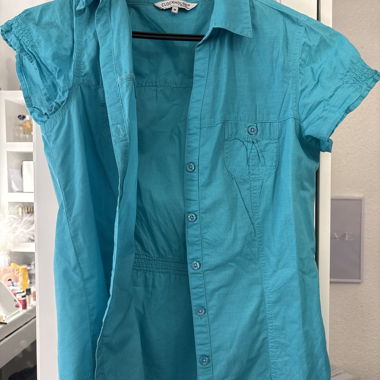 Blusa maniche corte blu