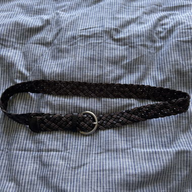 Woven leather belt