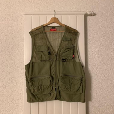 Supreme Mesh Cargo Vest Light Olive SS18