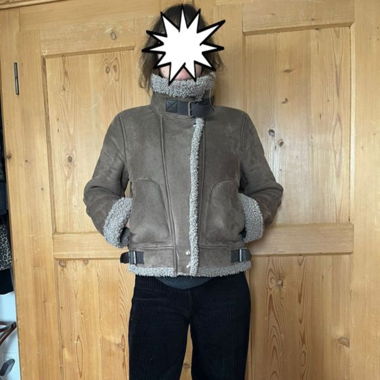 Veste effet peau lainée Zara S