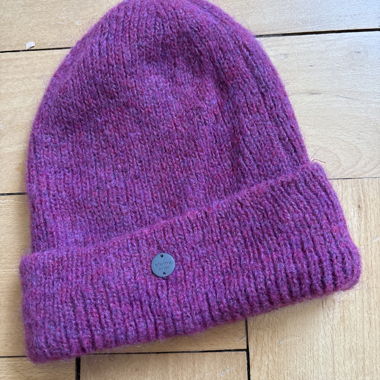 Lilac Elvine Knitted Beanie in Wool