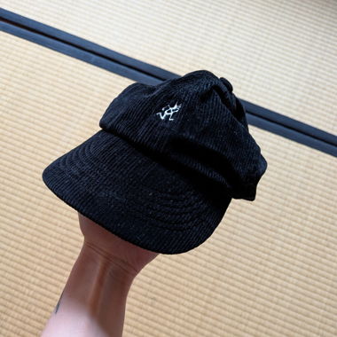 Black corduroy cap