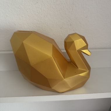 Salvadanaio - Figurina decorativa Cigno dorato