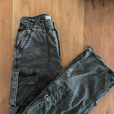 Cargo Gray Washed-Einfacher Stil, Alltagspassform