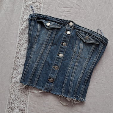 Strapless Denim Top