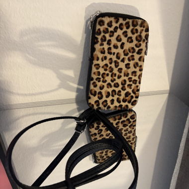 Mini borsa a tracolla leopardata per cellulare