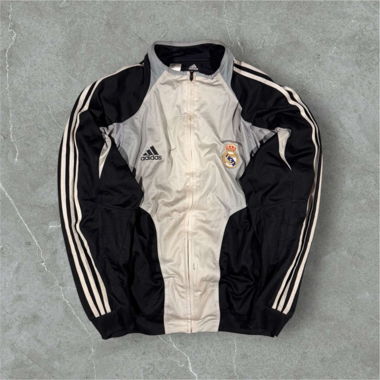 vintage adidas real madrid trackjacket black/white
