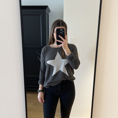 Pull Saint Tropez gris avec étoile