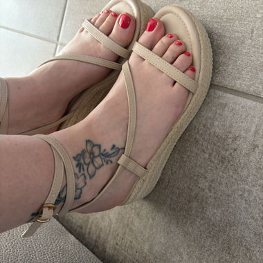 Sandali platform beige