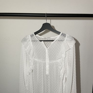 Weisse Durchsichtige Bluse