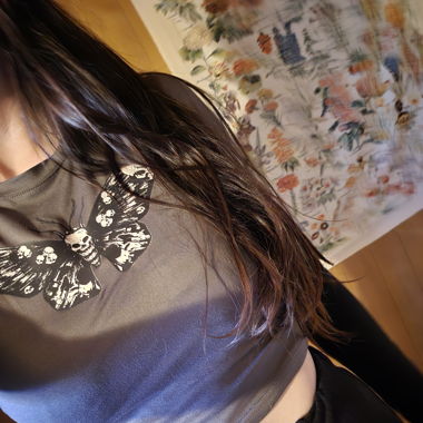 Motten Totenkopf longshirt  goth grunge