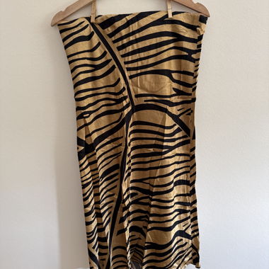 Gonna con stampa zebra dorata